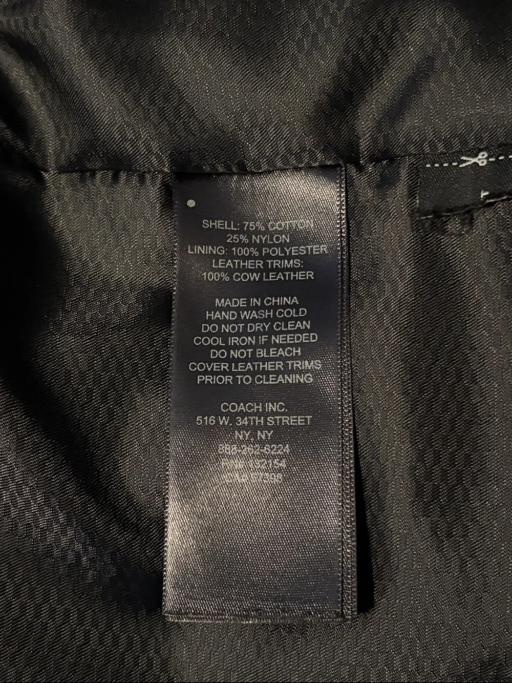 Coach Large Men's Black Waxed Cotton Military Field Jacket